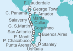 Itinerario del Crucero Desde Fort Lauderdale (Miami) a Buenos Aires (Argentina) - Holland America Line