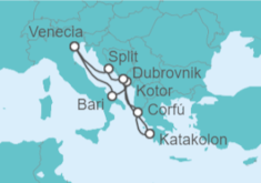 Itinerario del Crucero Bahías de ensueño - Costa Cruceros
