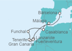 Itinerario del Crucero Islas Canarias - Costa Cruceros