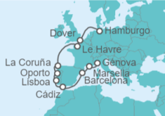 Itinerario del Crucero Reino Unido, Francia, España, Portugal - Costa Cruceros