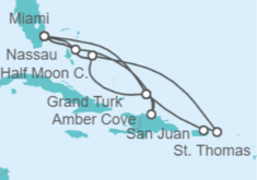 Itinerario del Crucero Caribe Oriental - Holland America Line