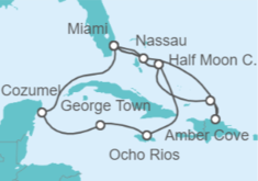 Itinerario del Crucero Caribe Occidental - Holland America Line