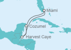 Itinerario del Crucero Caribe: Haverst Caye y Cozumel - NCL Norwegian Cruise Line