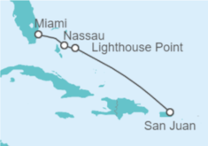 Itinerario del Crucero De San Juan a Miami  - Disney Cruise Line