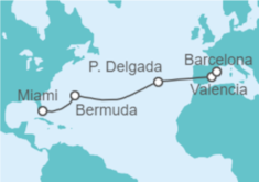 Itinerario del Crucero De Miami a Barcelona - Celebrity Cruises