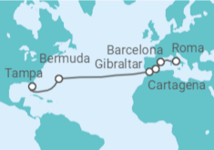 Itinerario del Crucero De Tampa a Roma - Celebrity Cruises