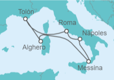 Itinerario del Crucero Francia, Italia y Adriático - Cunard