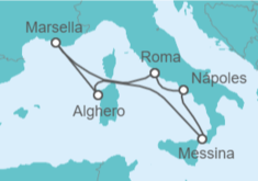 Itinerario del Crucero Francia e Italia - Cunard