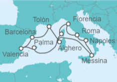 Itinerario del Crucero Italia, Francia y España - Cunard