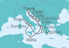 Itinerario del Crucero Italia y El Adriático - Cunard