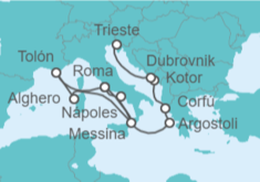 Itinerario del Crucero Francia, Italia y Adriático - Cunard