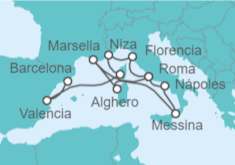 Itinerario del Crucero Italia, Francia y España - Cunard