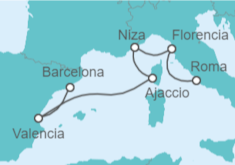 Itinerario del Crucero Italia, Francia y España - Cunard