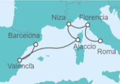 Itinerario del Crucero Italia, Francia y España - Cunard