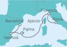 Itinerario del Crucero Italia, Francia y España - Cunard