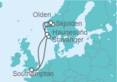 Itinerario del Crucero Fiordos Noruegos - Cunard