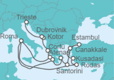 Itinerario del Crucero Estambul, Islas Griegas y Adriático - Cunard