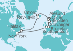 Itinerario del Crucero Norte de Europa desde Nueva York - Cunard