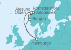 Itinerario del Crucero Fiordos noruegos - Cunard