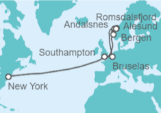Itinerario del Crucero De Nueva York al Norte de Europa - Cunard