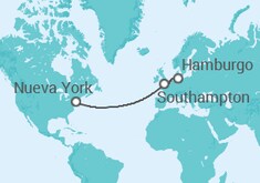 Itinerario del Crucero Transatlántico desde Hamburgo - Cunard