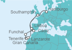 Itinerario del Crucero De Londres a las Islas Canarias  - Cunard