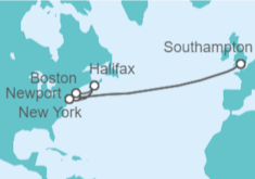 Itinerario del Crucero Costa Este desde Southampton - Cunard