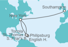Itinerario del Crucero De Nueva York a Londres - Cunard