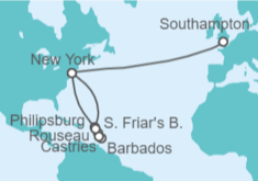 Itinerario del Crucero De Londres a Nueva York - Cunard