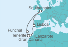 Itinerario del Crucero Lisboa e Islas Canarias desde Londres - Cunard