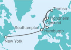 Itinerario del Crucero Noruega y las auroras boreales - Cunard