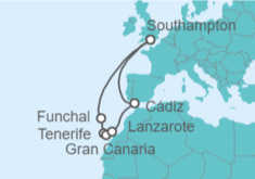Itinerario del Crucero De Londres a las Islas Canarias  - Cunard