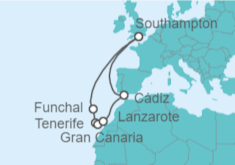 Itinerario del Crucero Islas del Atlántico - Cunard