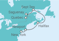 Itinerario del Crucero Nueva Inglaterra y Canadá - Cunard