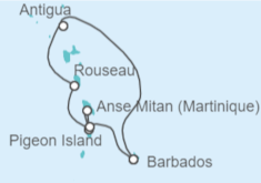 Itinerario del Crucero Antigua Y Barbuda, Santa Lucía - WindStar Cruises