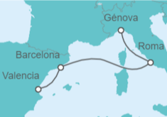 Itinerario del Crucero España, Italia - MSC Cruceros