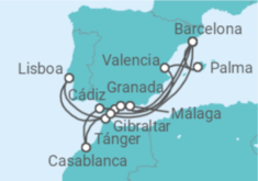 Itinerario del Crucero Marruecos, España, Portugal, Gibraltar - Explora Journeys