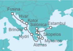 Itinerario del Crucero Croacia, Montenegro y Grecia - Explora Journeys