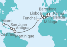 Itinerario del Crucero De Barcelona a Miami - Explora Journeys