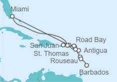 Itinerario del Crucero Antigua, St. Thomas, Dominica - Explora Journeys