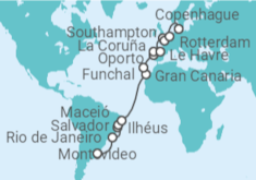 Itinerario del Crucero Desde Montevideo (Uruguay) a Copenhague (Dinamarca) - MSC Cruceros
