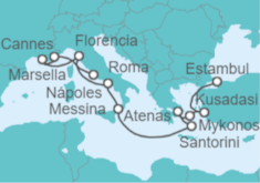 Itinerario del Crucero Desde Estambul (Turquía) a Civitavecchia (Roma) - NCL Norwegian Cruise Line