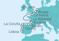 Itinerario del Crucero Europa: Francia, España, Portugal y Bélgica - NCL Norwegian Cruise Line