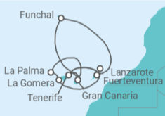 Itinerario del Crucero Islas Canarias con  La Gomera y Madeira - AIDA