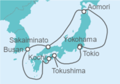 Itinerario del Crucero Viaje Completo a Japón desde Madrid  - Princess Cruises
