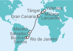 Itinerario del Crucero Brasil, España - MSC Cruceros