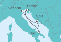 Itinerario del Crucero Italia y Croacia - Costa Cruceros