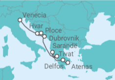 Itinerario del Crucero Croacia, Grecia - Ponant