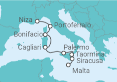 Itinerario del Crucero Francia, Italia - Ponant