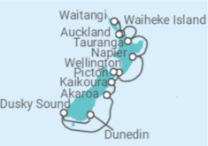 Itinerario del Crucero Desde Dunedin (Nueva Zelanda) a Auckland (Nueva Zelanda) - Ponant